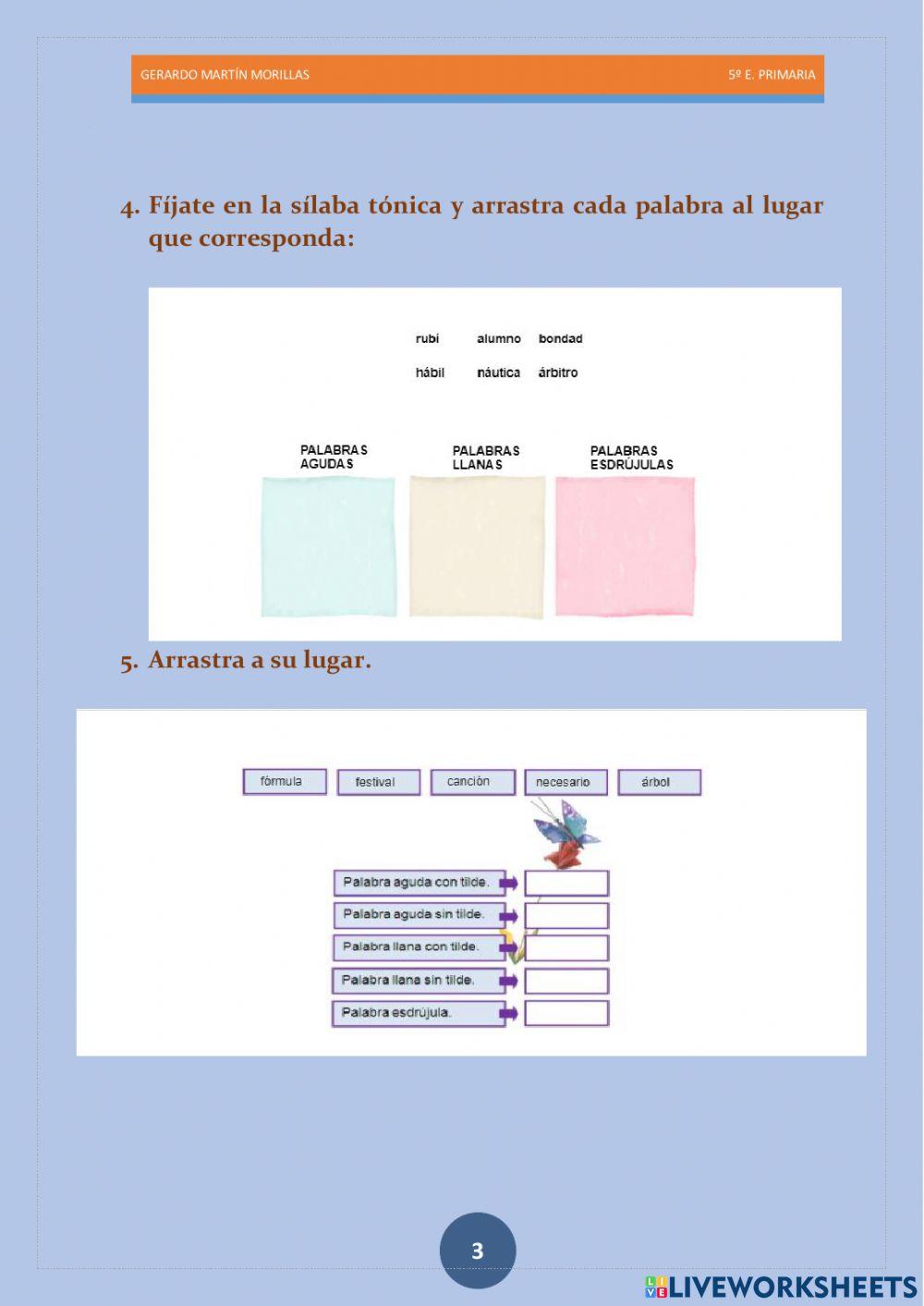 Taller de ortografía. Ficha 2.