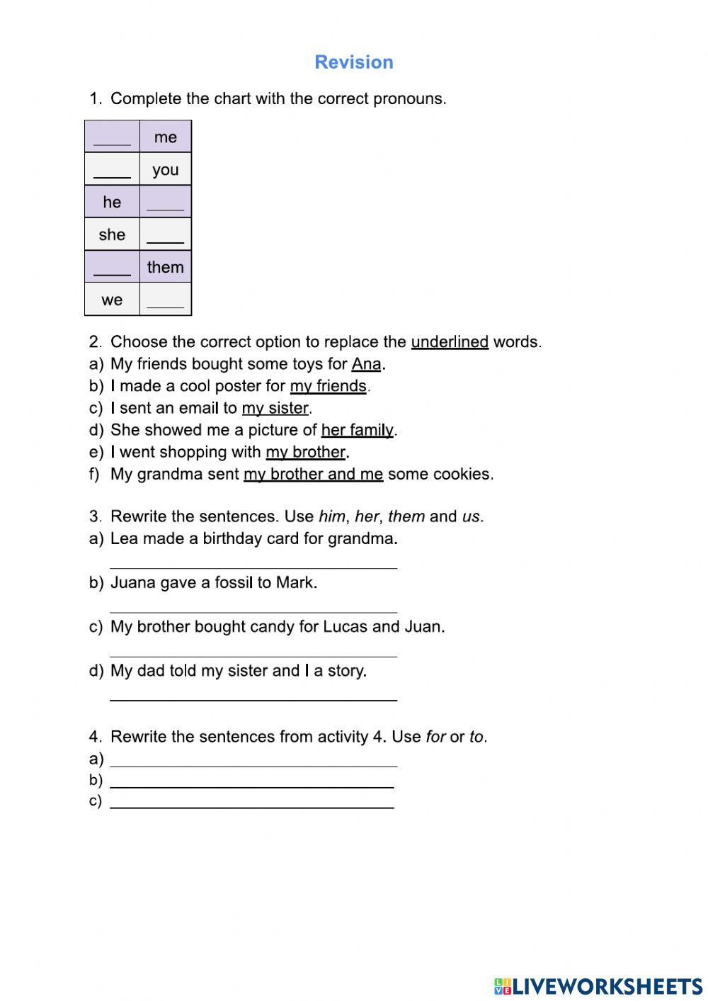 Direct and indirect object pronouns