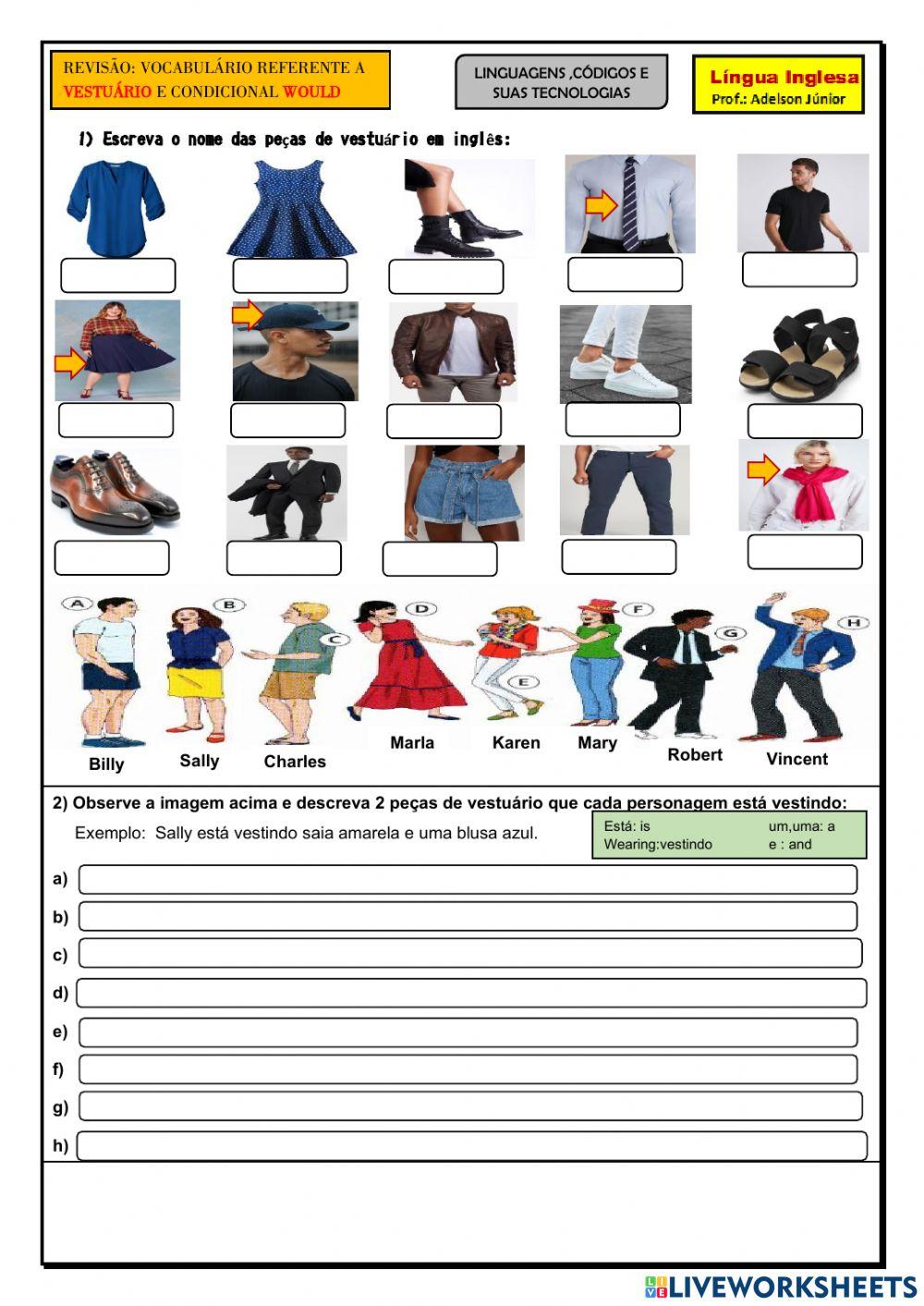 Revisão: Condicional e Vocabulário referente a vestuário