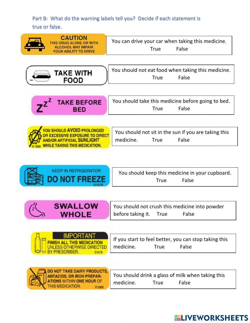 1471991 | Medicine Labels Worksheet 4 | Karin Falconer
