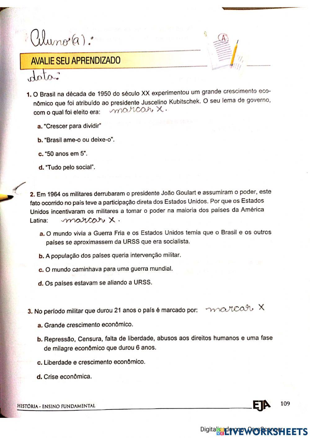 	o brasil da segunda metade do séculoxx