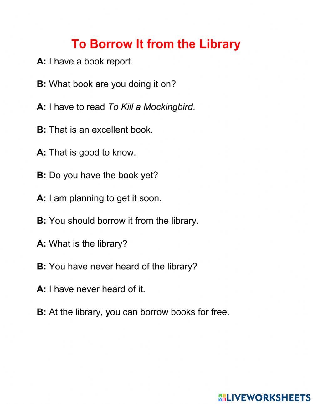 Speaking exercise October 2nd