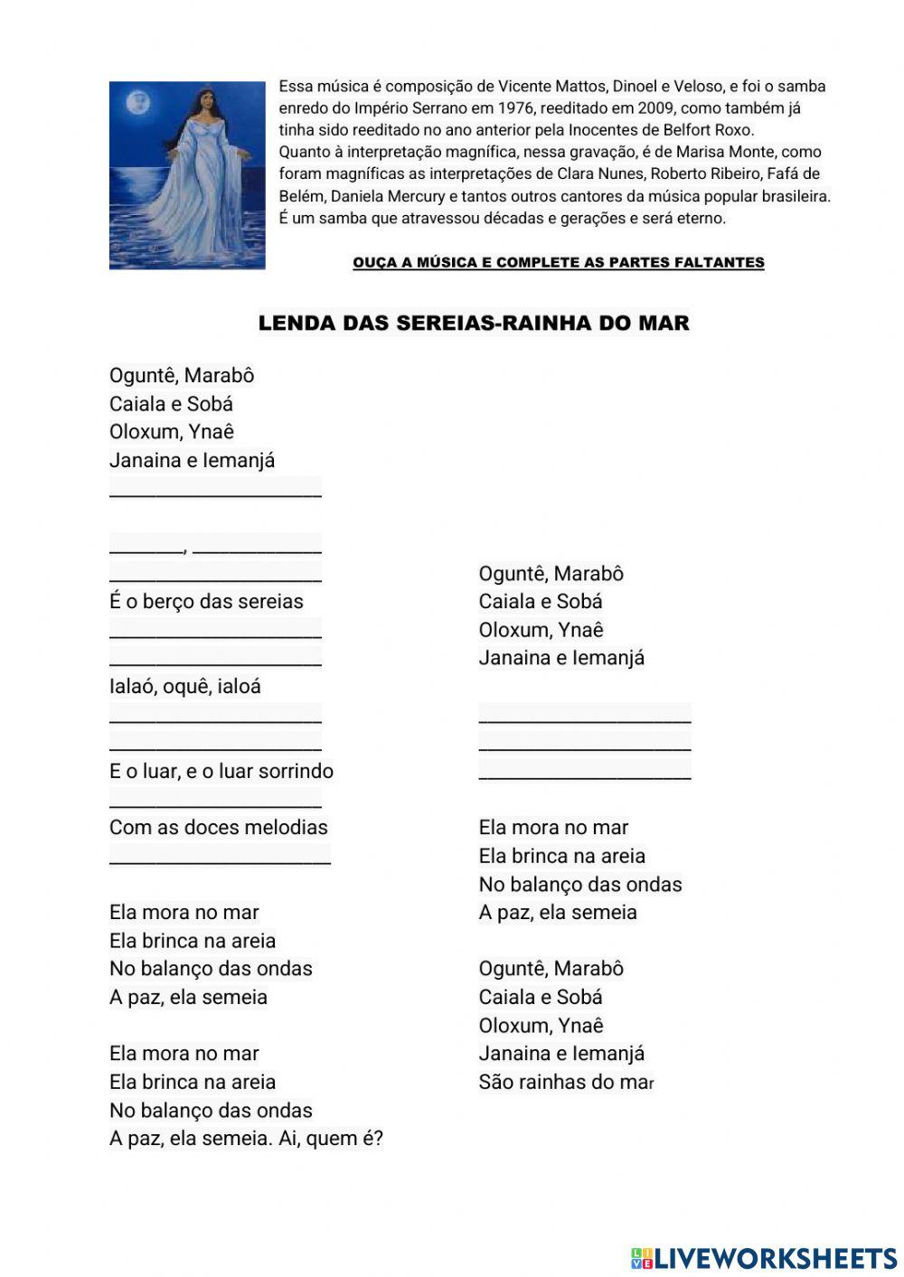 LENDA DAS SEREIAS (música)