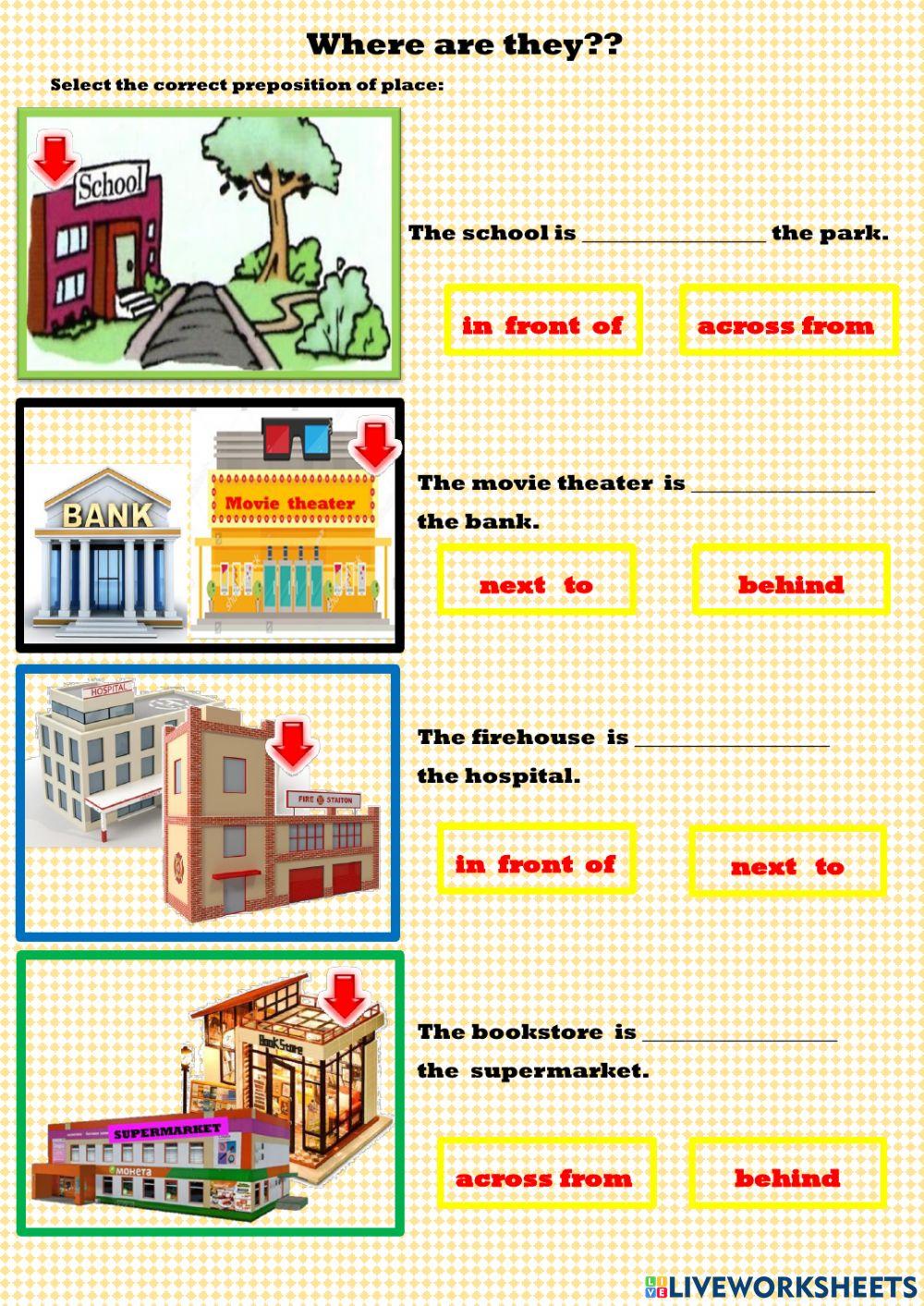 Prepositions of place