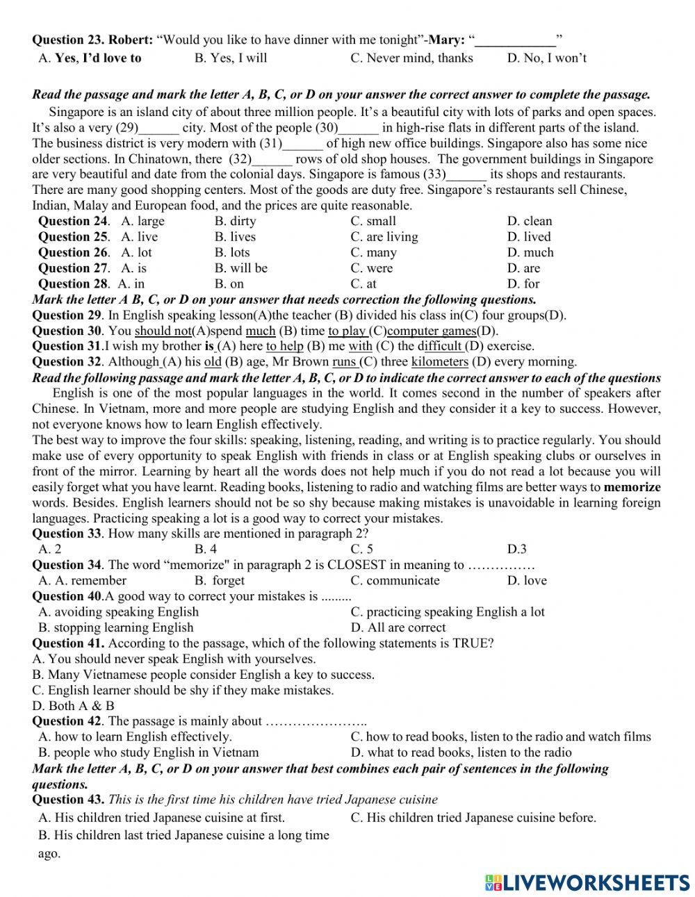 Revision for the 1st  mid term test