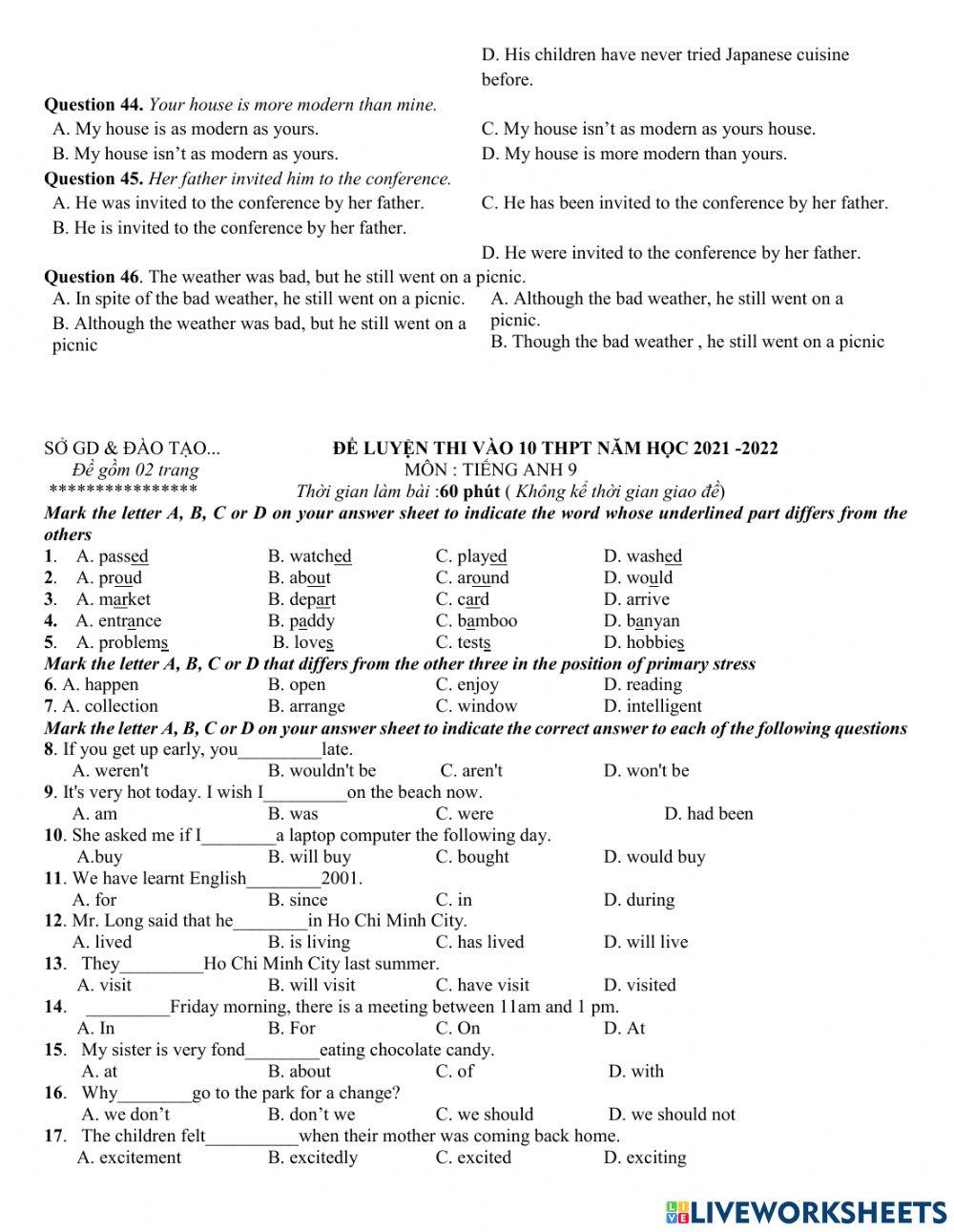 Revision for the 1st  mid term test