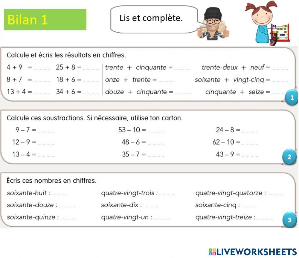 Maths bilan 1 teacher geraldine 6