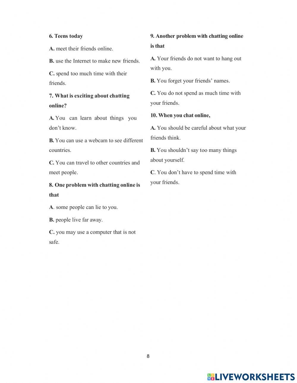 DS - Access 2 - Test 4 Reading