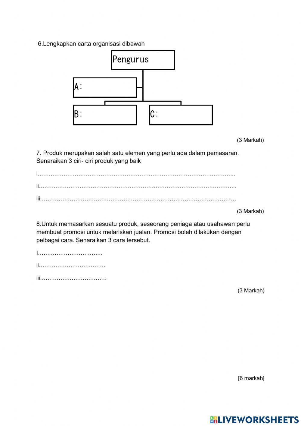 Latihan ulangkaji bab 5.0 PERNIAGAAN DAN KEUSAHAWANAN
