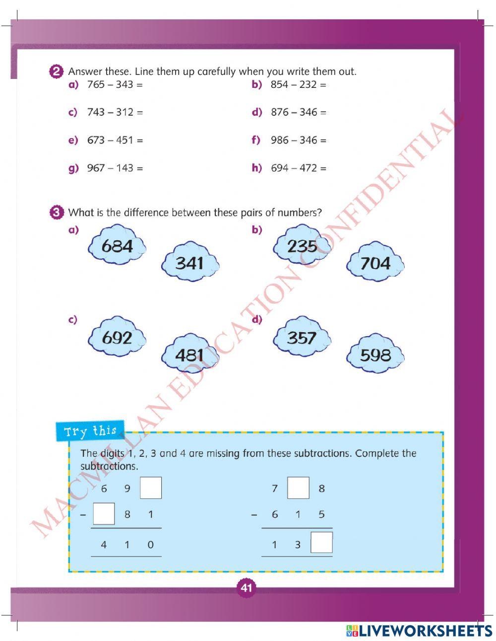 Maths 3A-Week 6-pages 40, 42, 41 (ex 2), 43 (ex 3) worksheet | Live ...