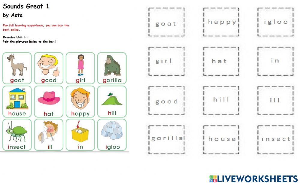 Sounds Great 1 Unit 3 Exercise 1