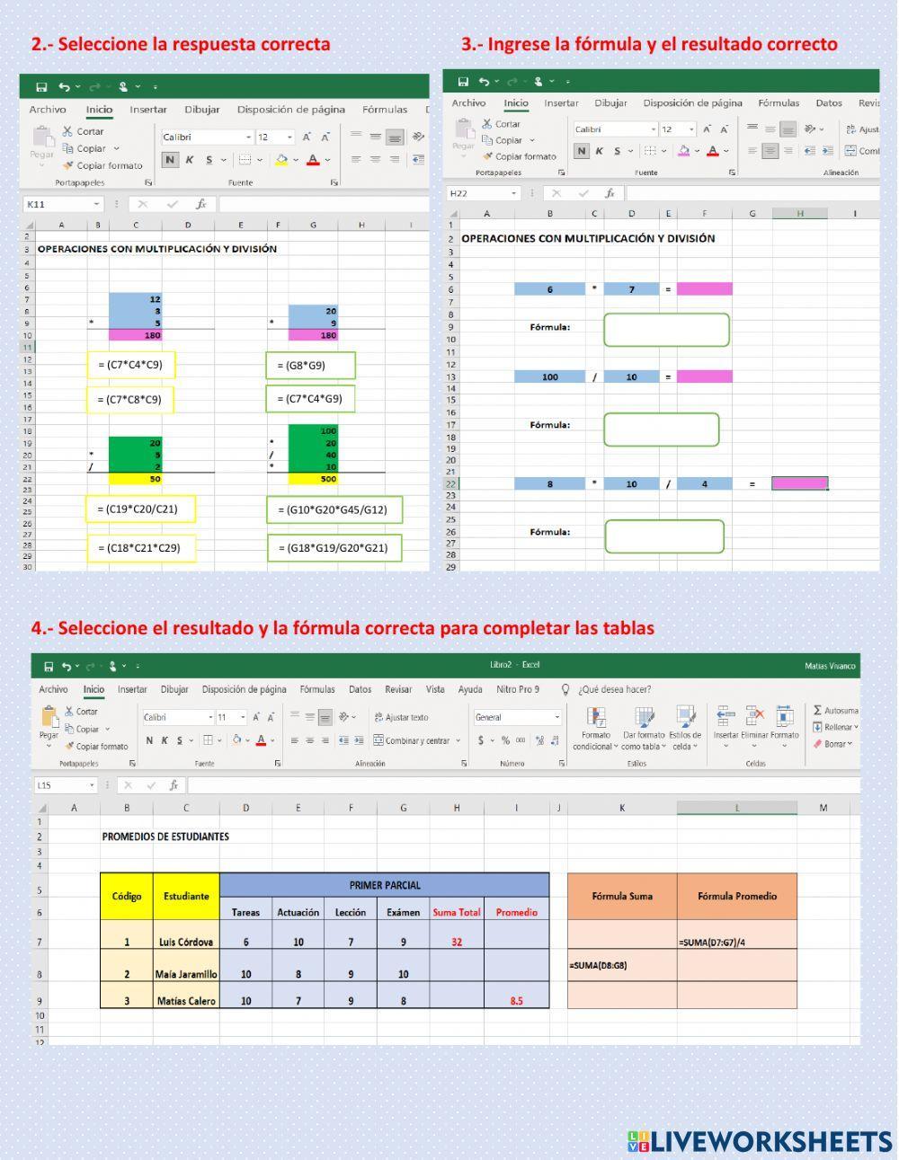 Operaciones Básicas con Excel