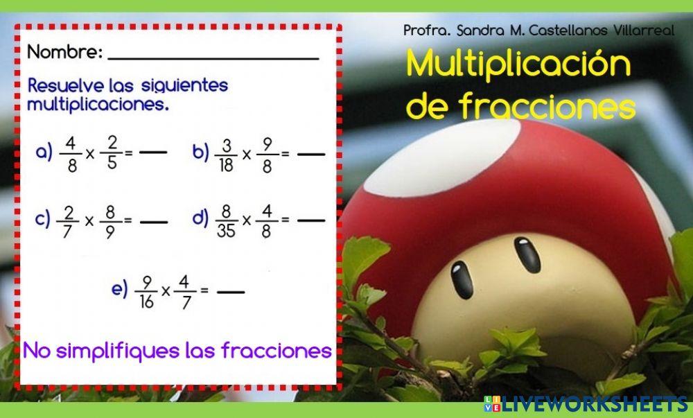 Multiplicación de fracciones