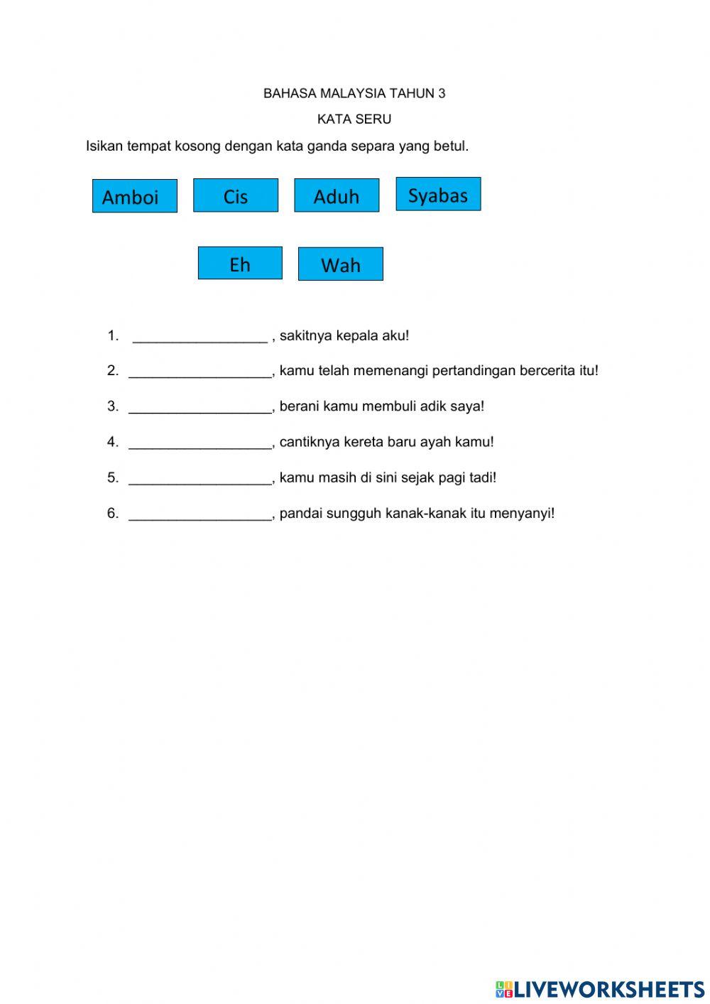 Bahasa malaysia tahun 3