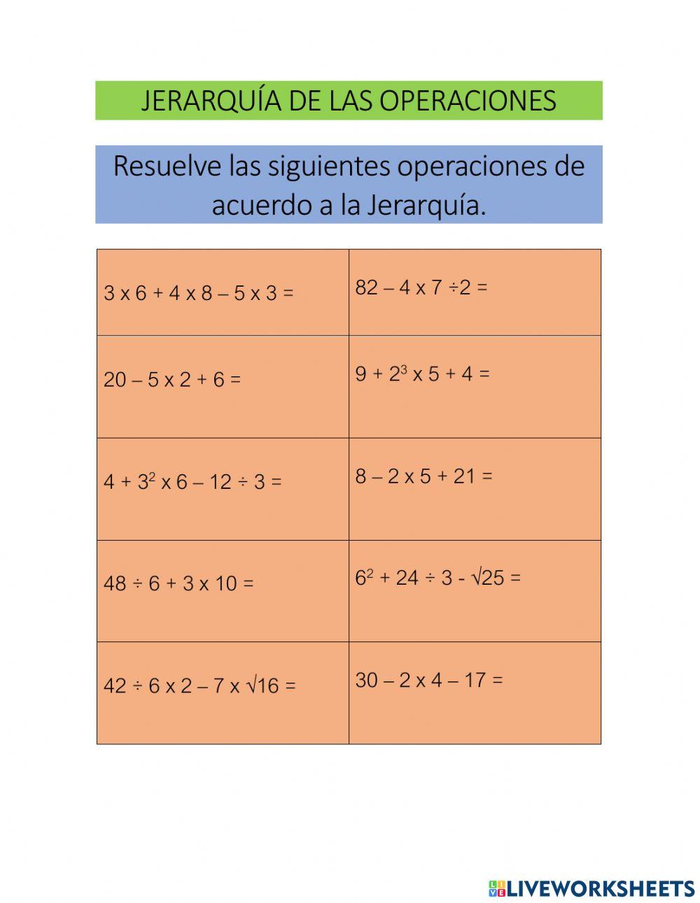 Jerarquía de operaciones