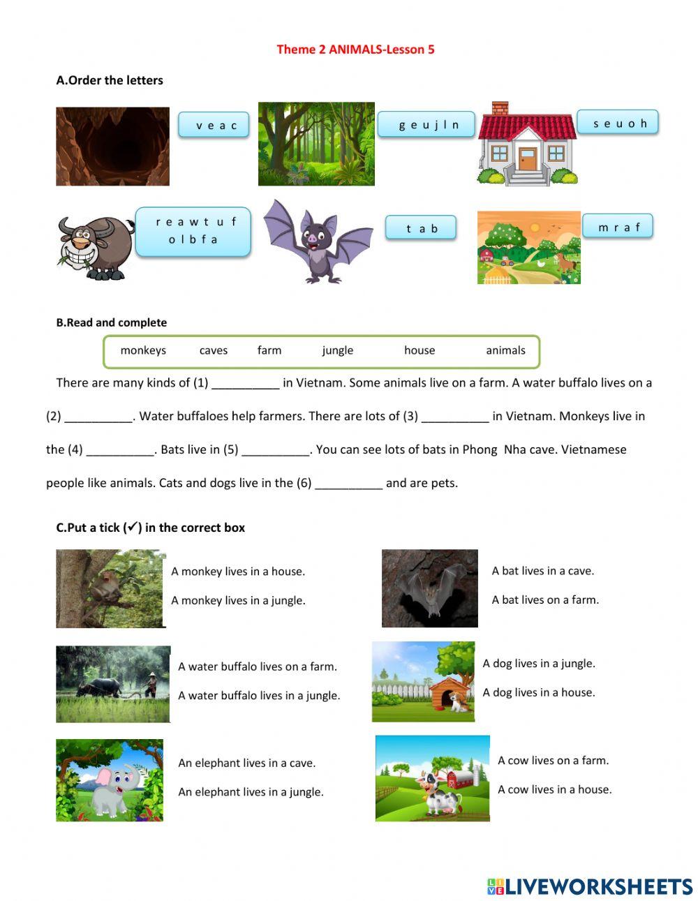 Theme 2 animals lesson 5-g5