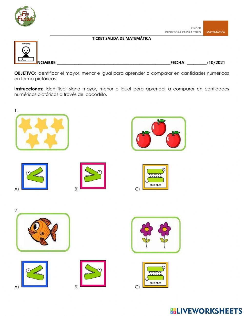 Menor, mayor o igual