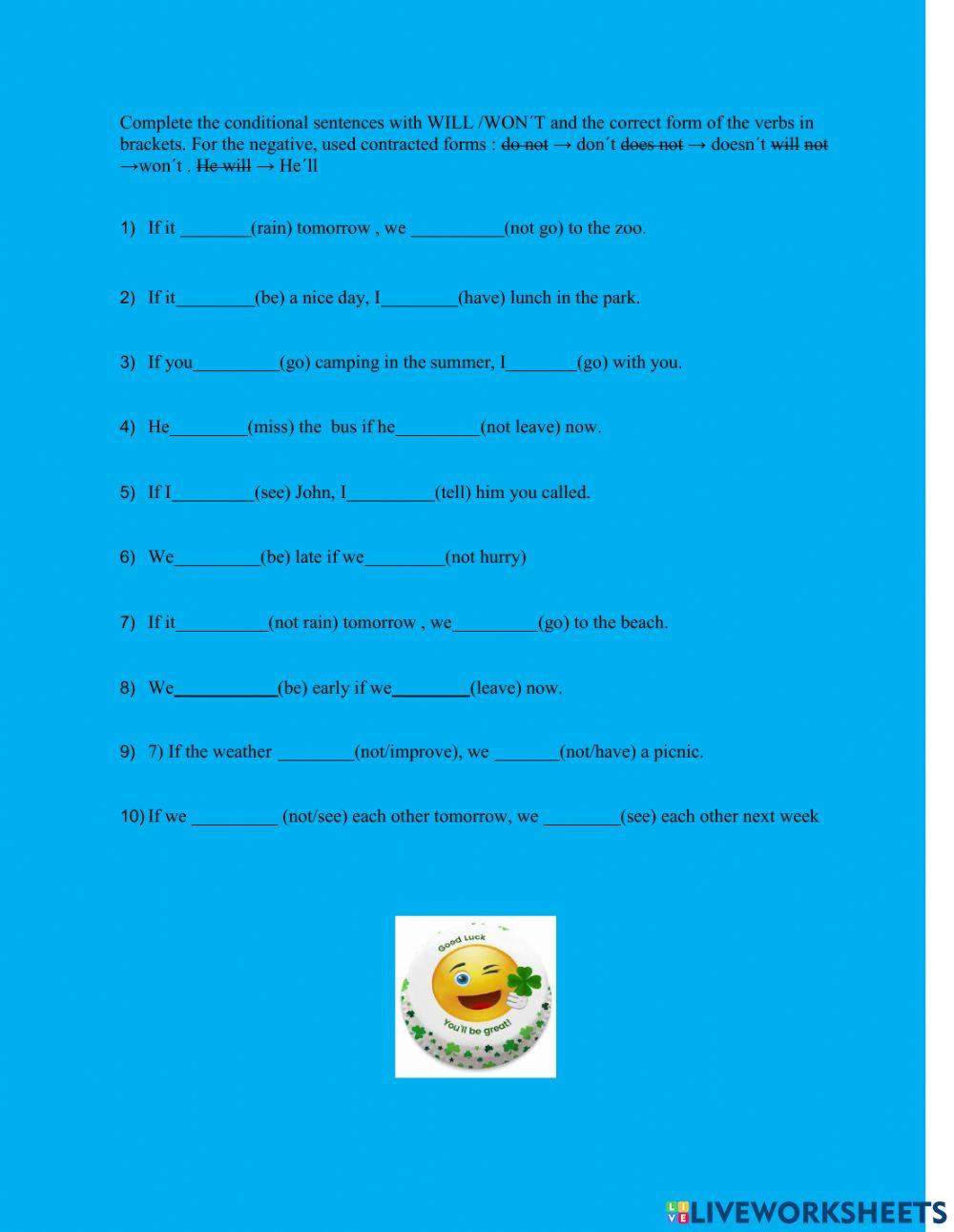 Conditional Sentences Type zero and Type 1