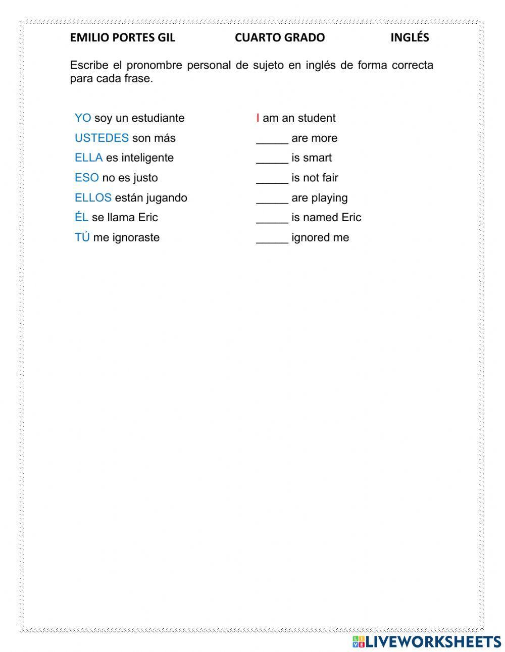Ejercicio 4to grado -10-11