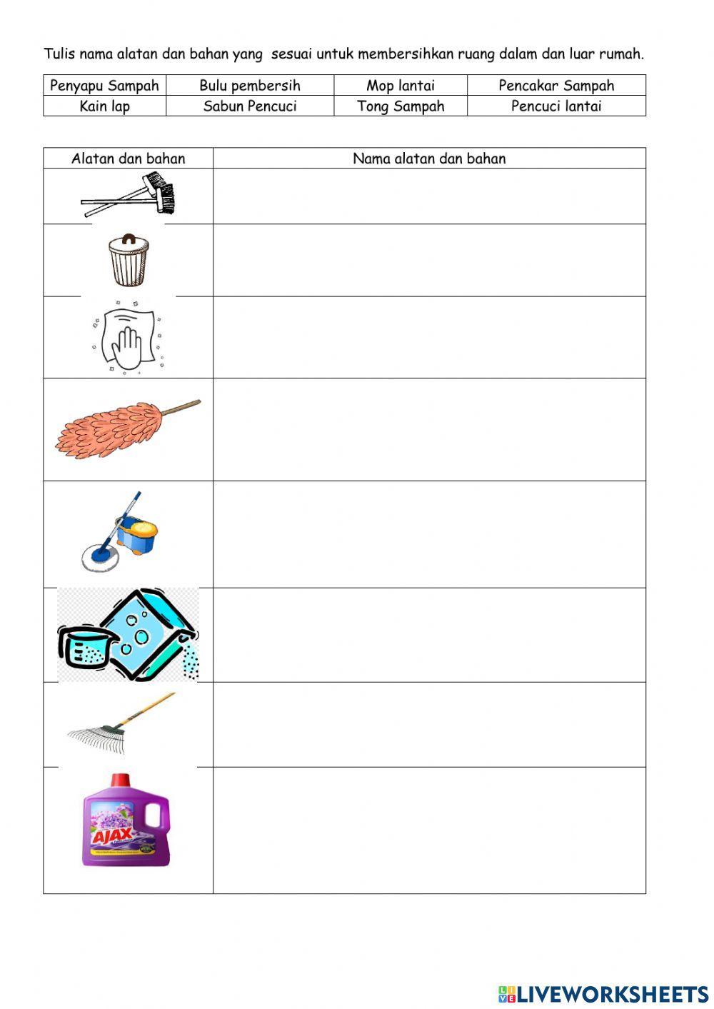 Bahan dan alat pembersihan
