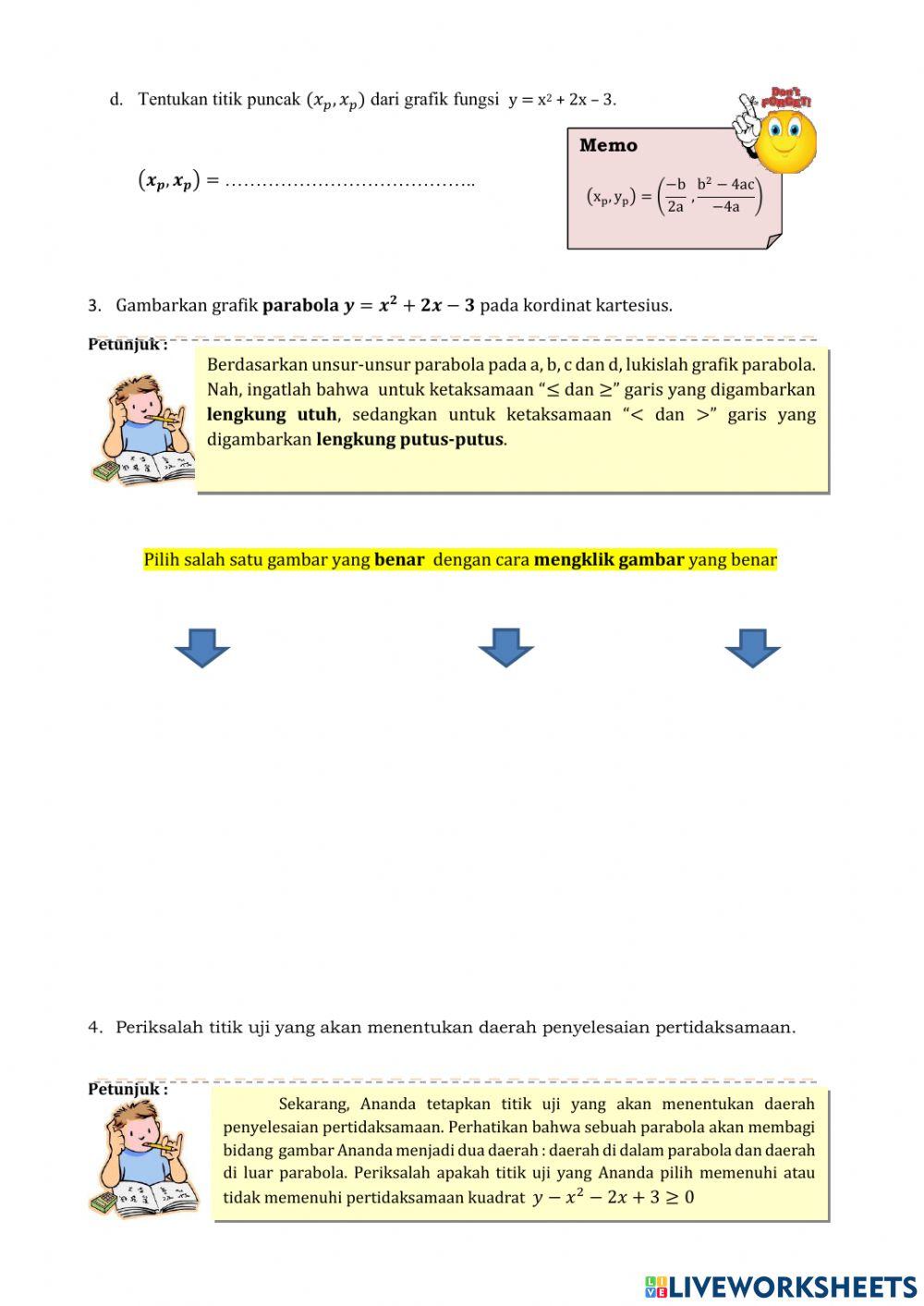 Sistem Pertidaksamaan Linear Kuadrat Dua Variabel