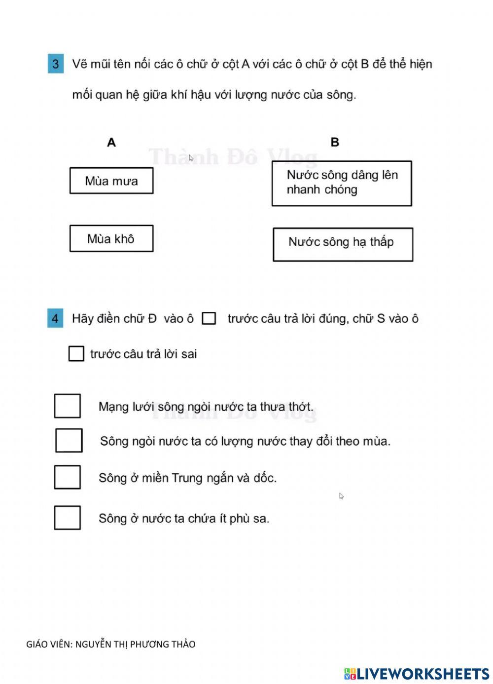 Địa lí lớp 5: Sông ngòi