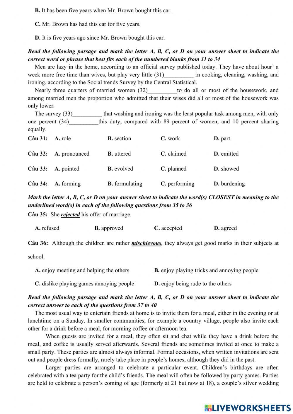 MOET English G12 - Review for 45-min Test (1)
