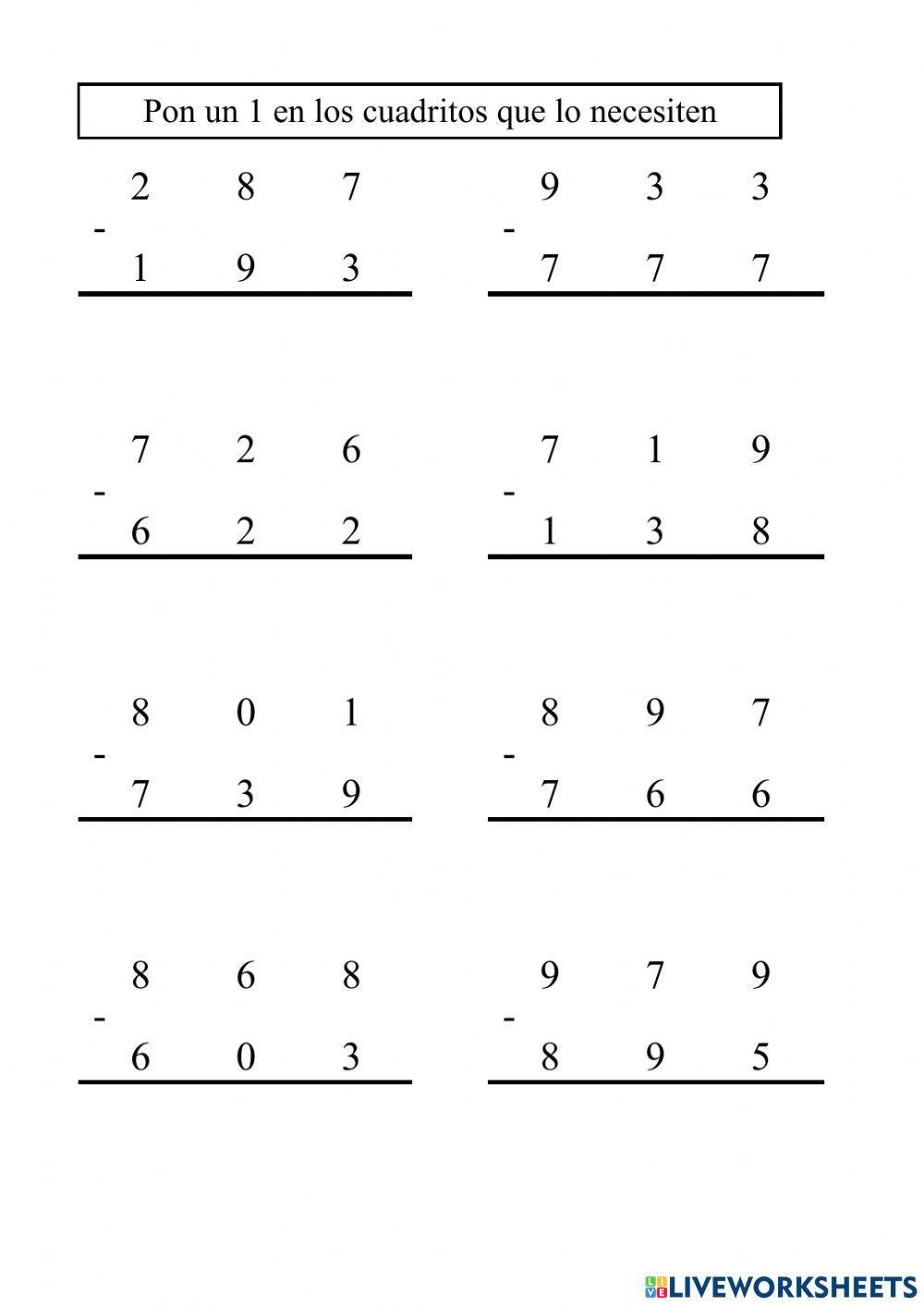 Restas con llevadas - 4