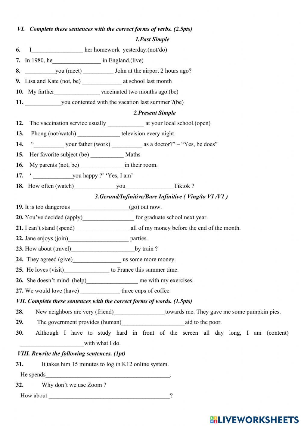 Ôn tâp giữa học kì 1 khối 10