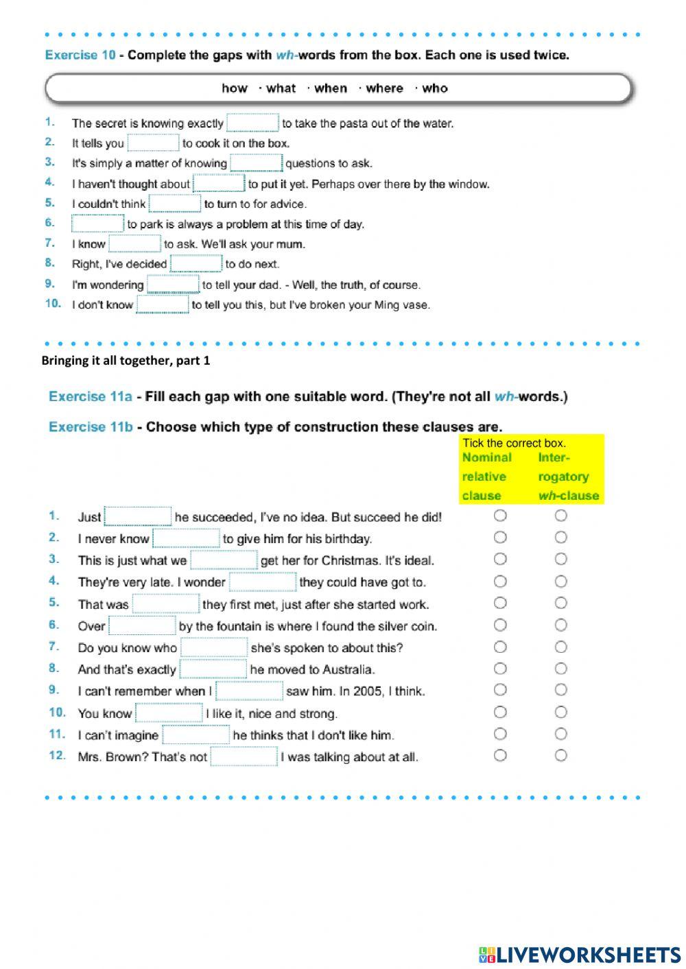 Exploring Nominal Relative Clauses