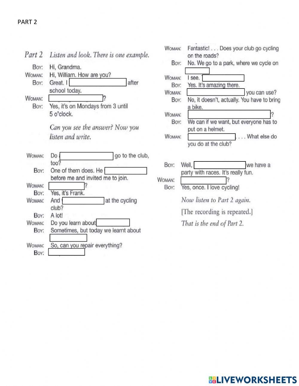 Flyers 3 2019 Listening Practice