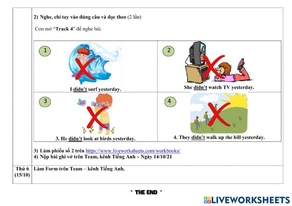 Phiếu giao bài October - Week 2