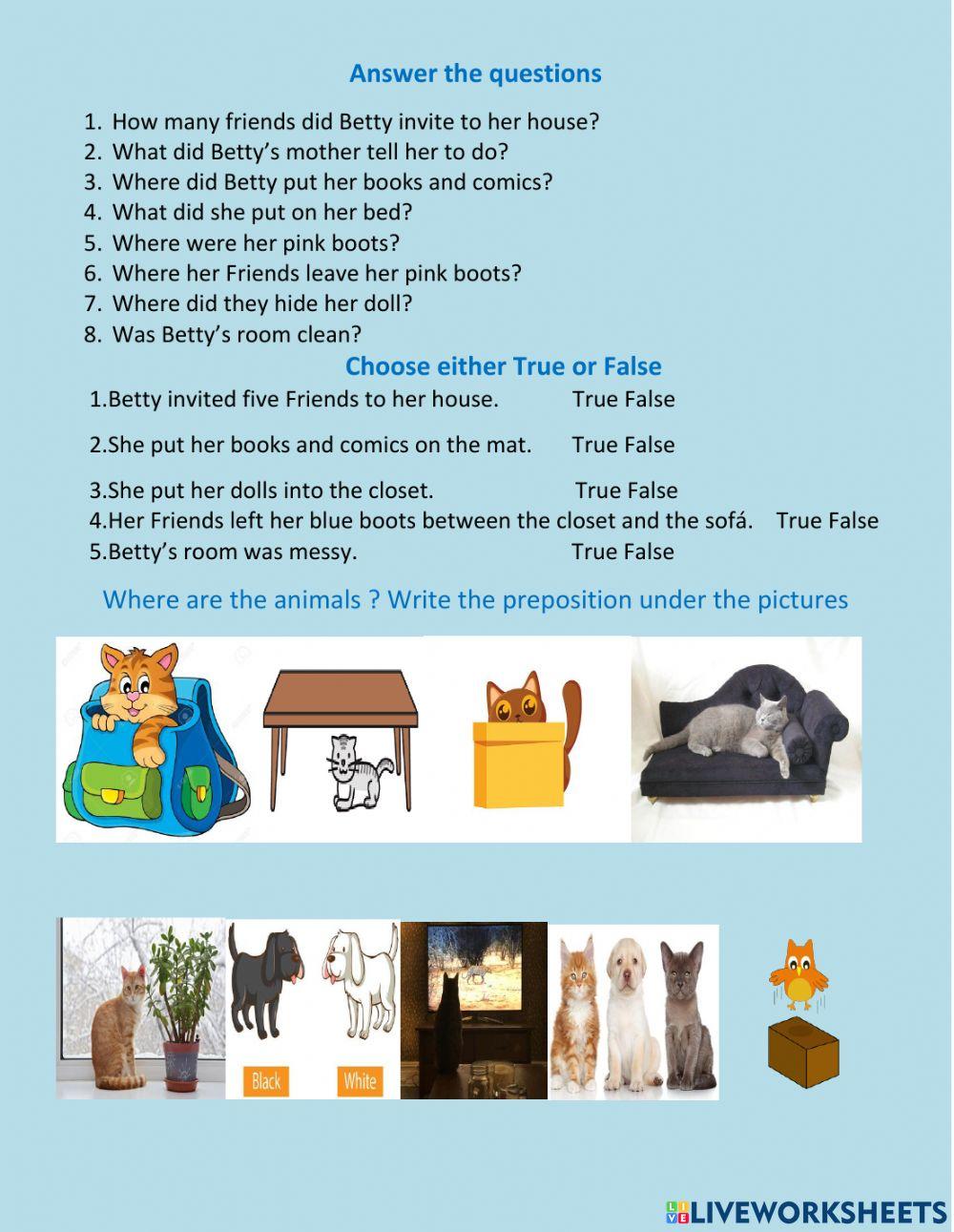 Prepositions of place and time