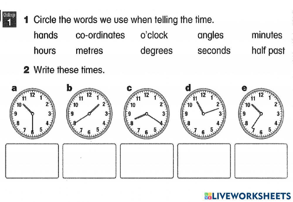 Telling  time  using  to