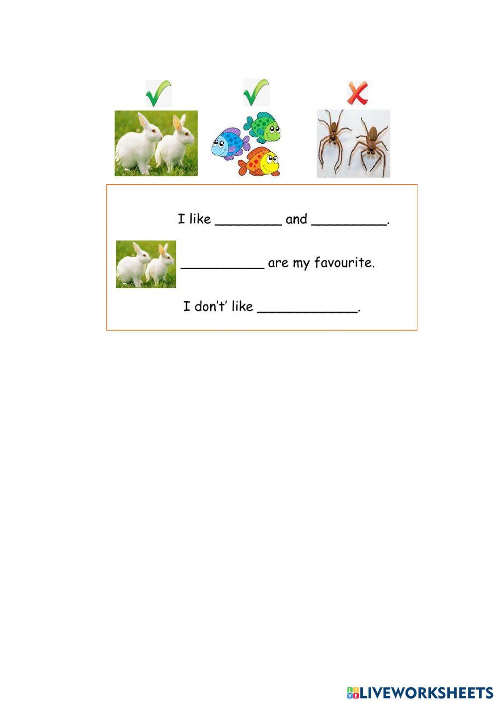 Animal like and don't like Animal like and don't like