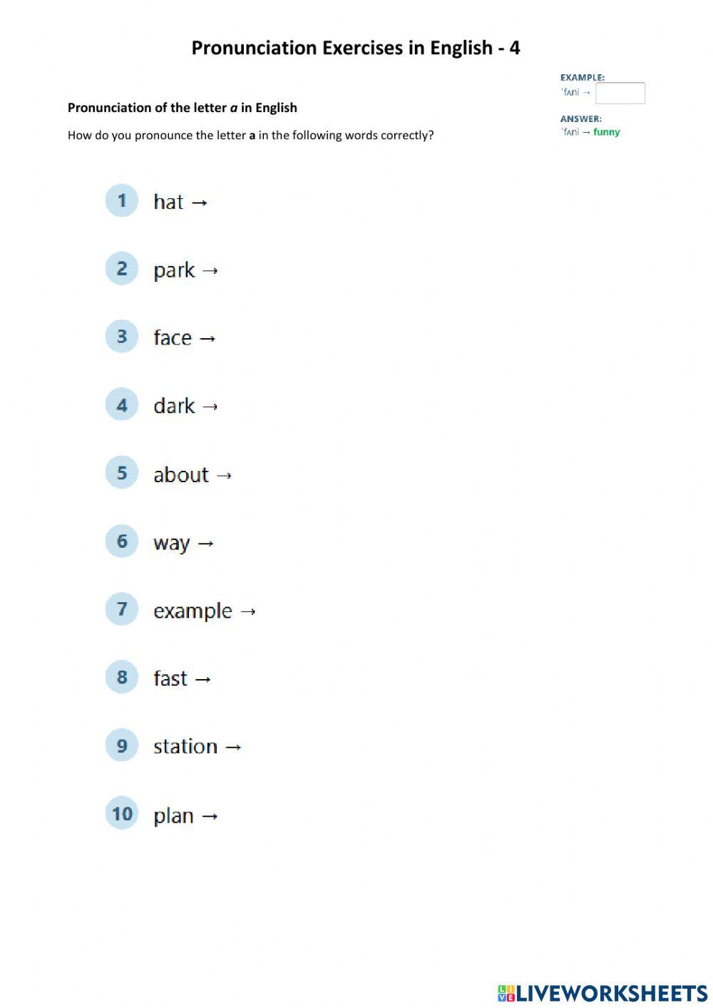 Pronunciation Exercises in English (4)