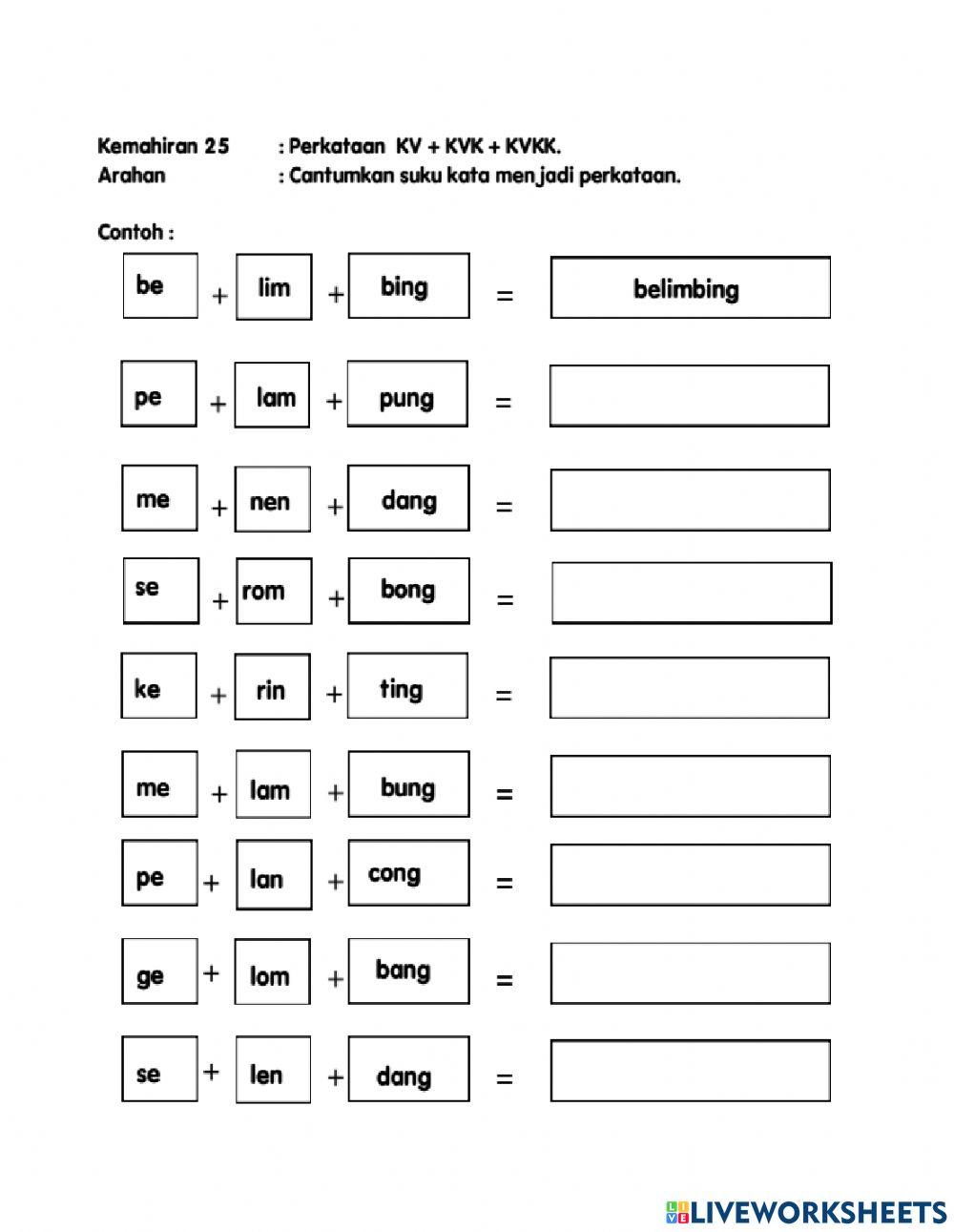 Perkataan KV KVK KVKK