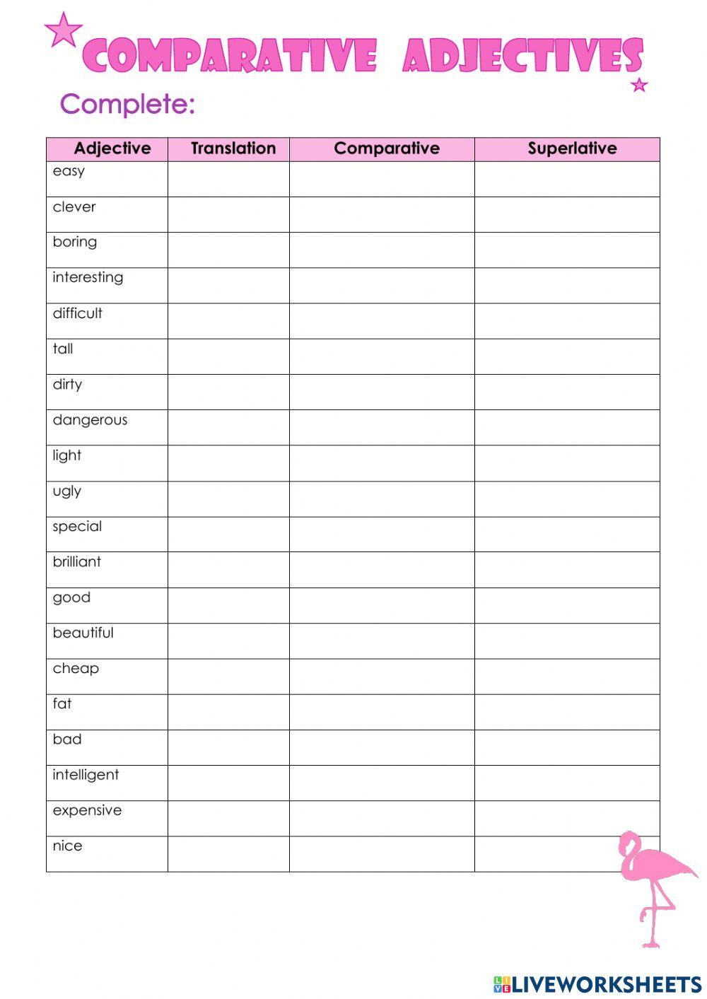 Comparative adjectives