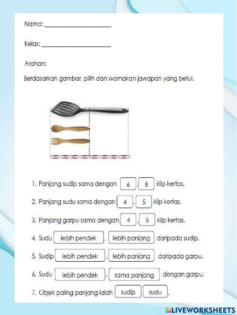 Matematik Tahun 1 (Panjang)