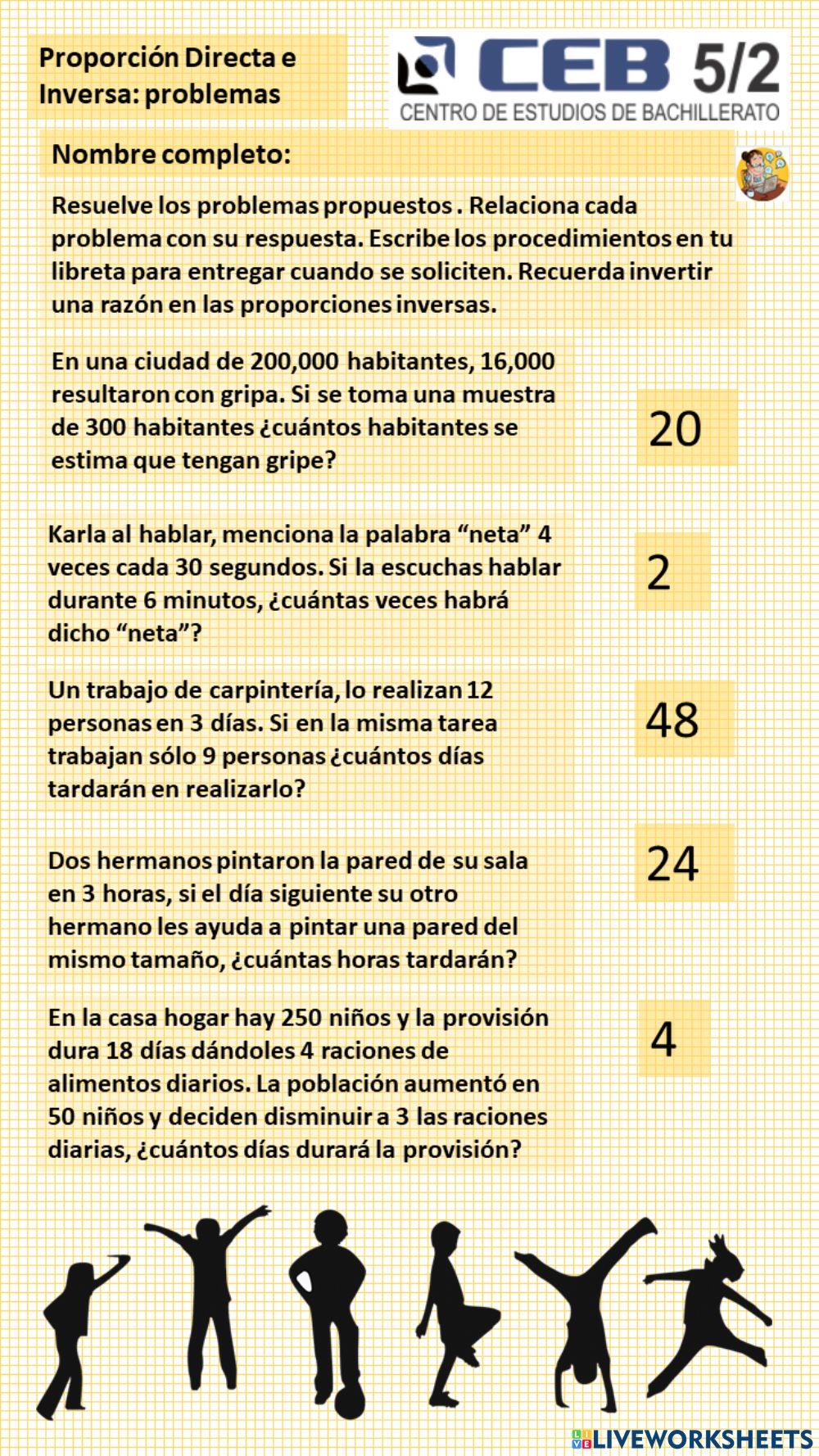 Proporción Dirrecta, Inversa y Compuesta