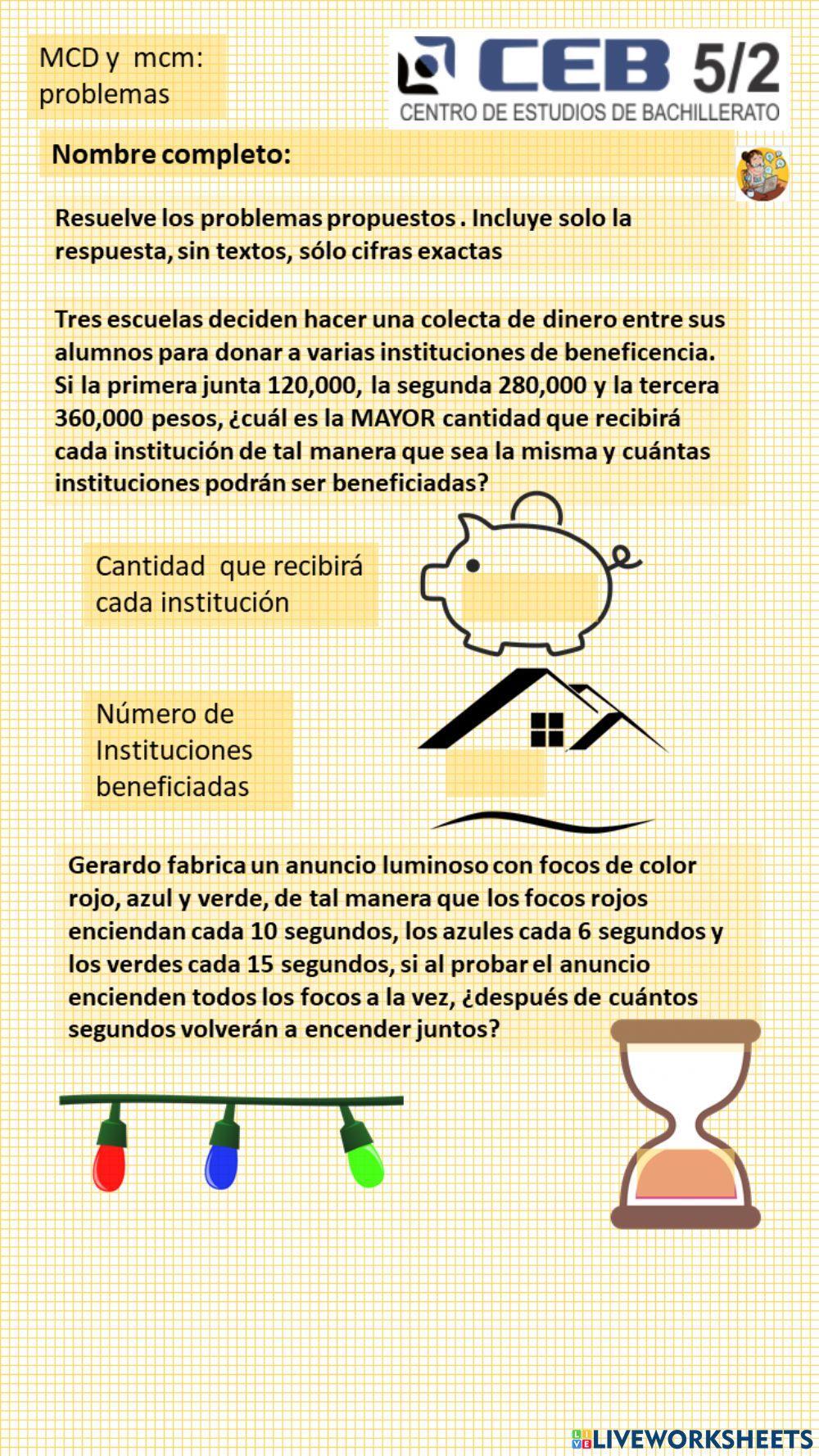 MCD y mcm  Problemas