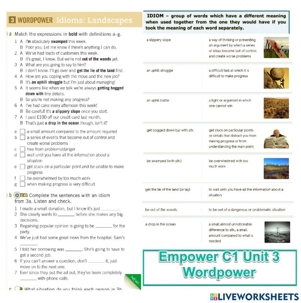 Empower C1 Unit 3        Wordpower