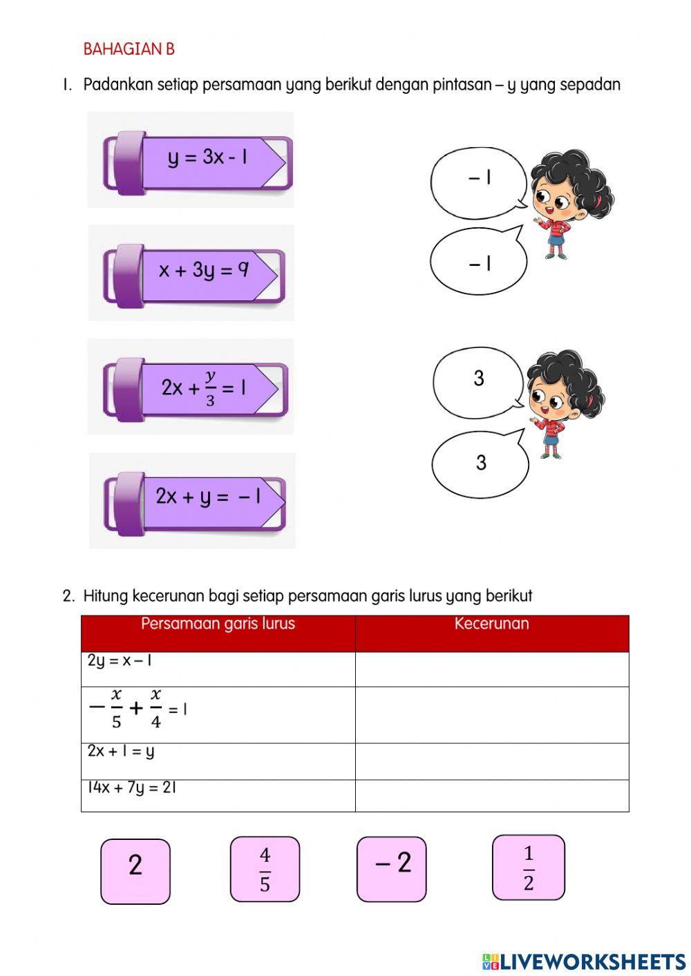 Ujian formatif garis lurus
