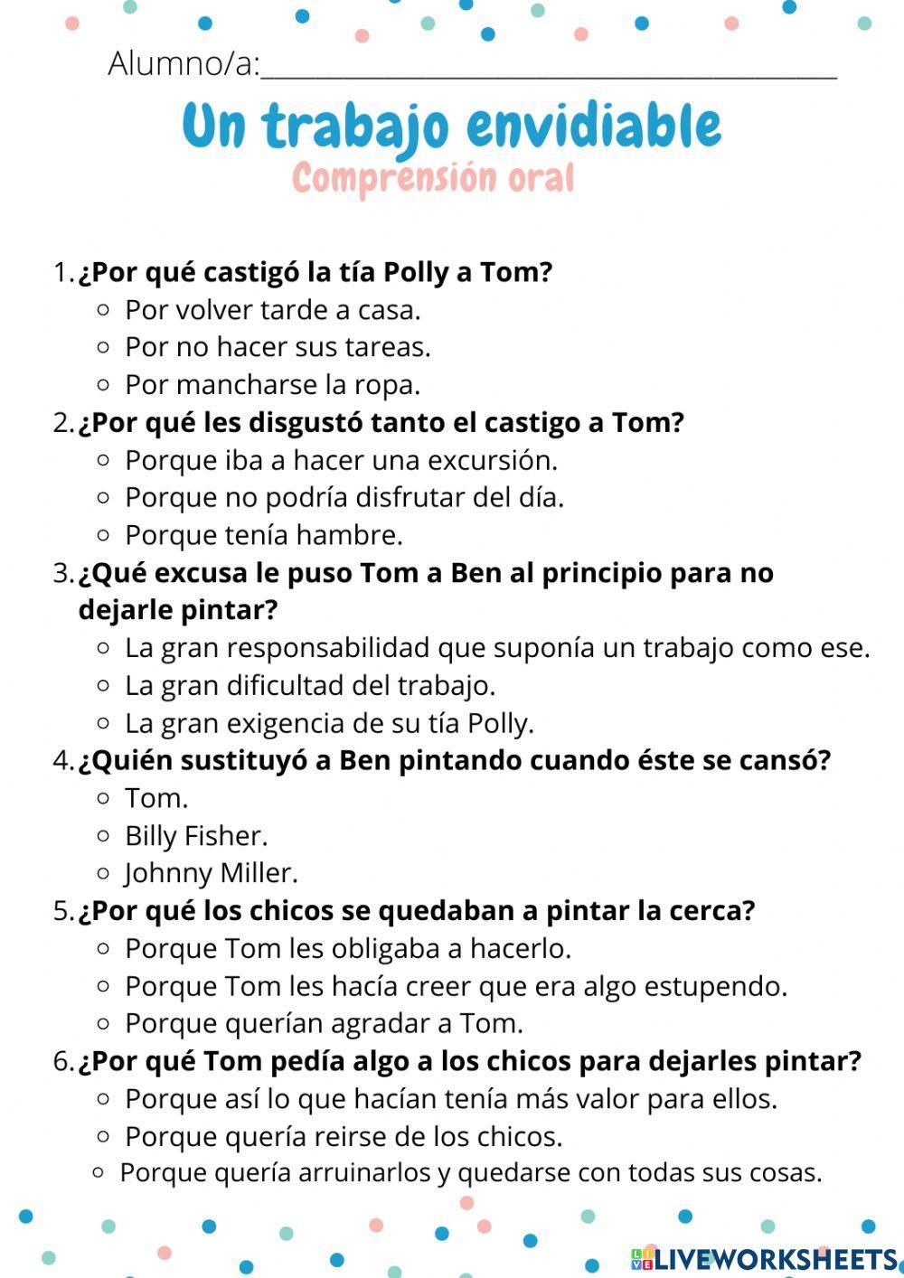 Comprensión oral: Un trabajo envidiable Comprensión oral: Un trabajo envidiable
