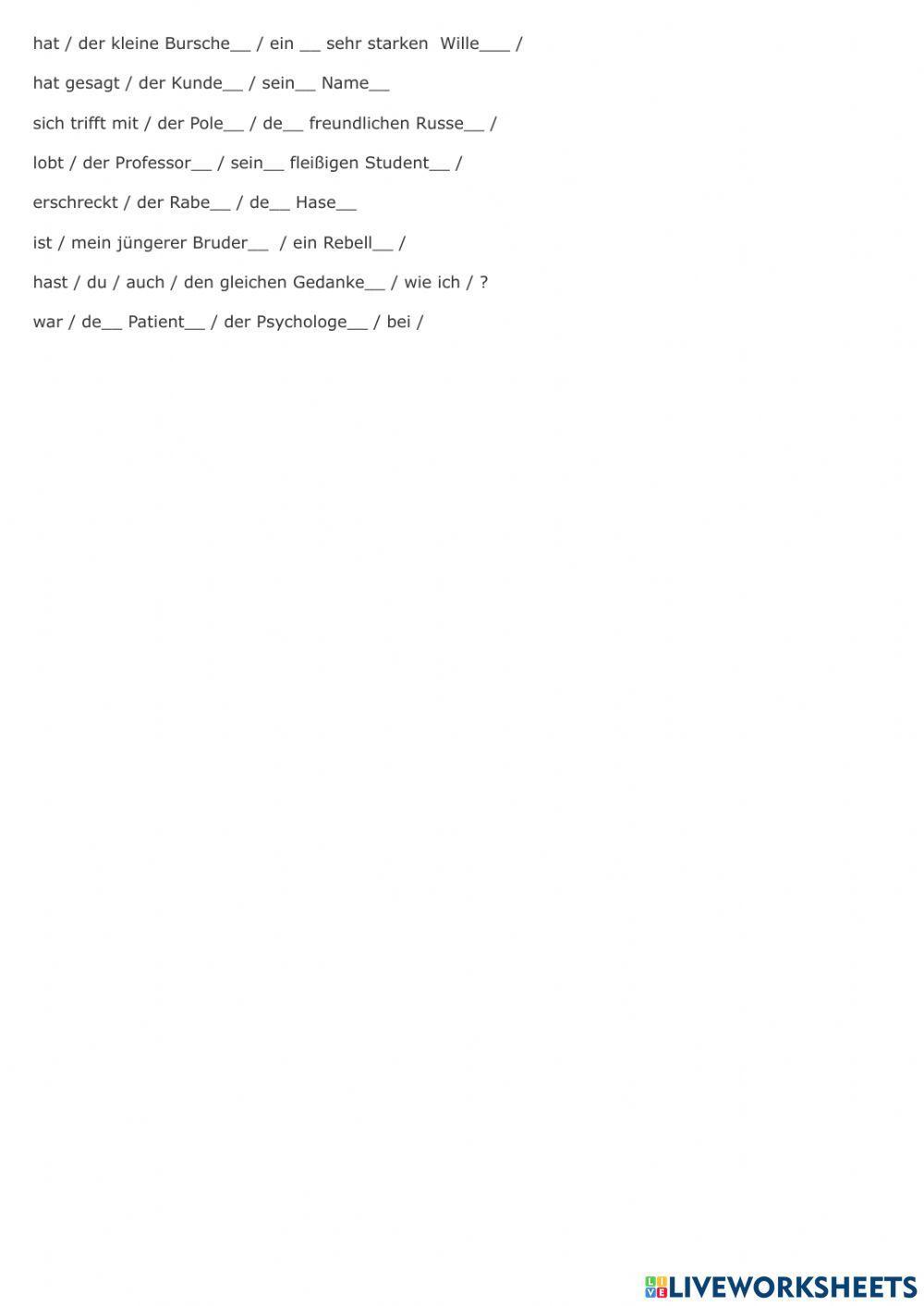 N-Deklination der Substantive