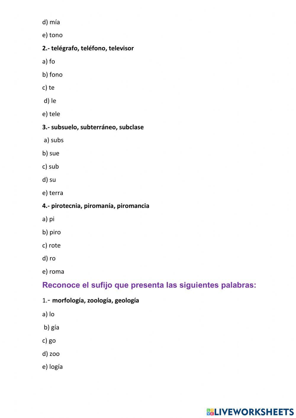 Formacion de palabras