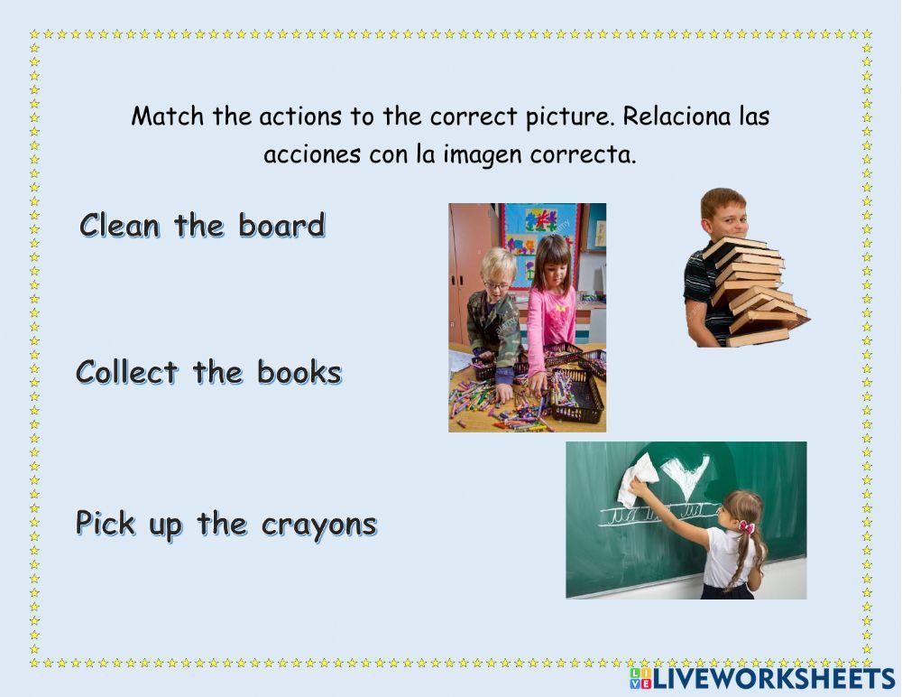 Clean up interactive worksheet Live Worksheets