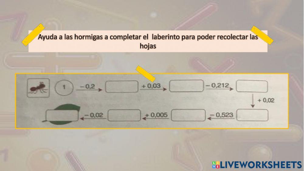 Suma y resta de decimales