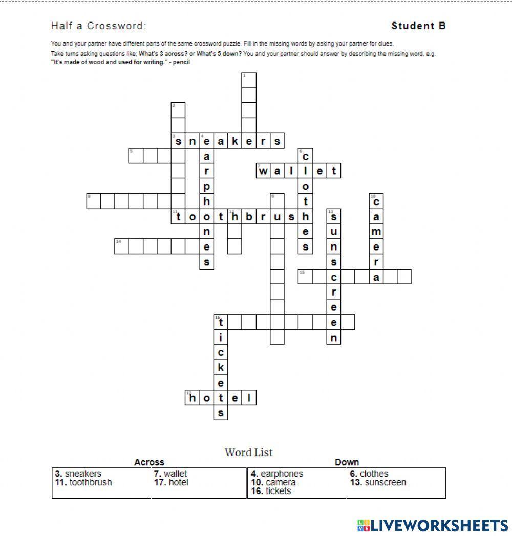 Half crossword B