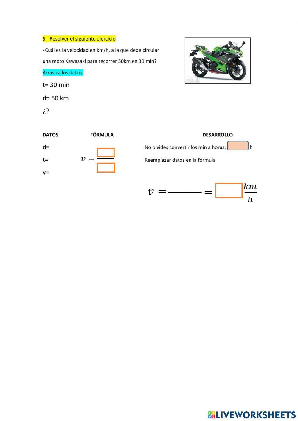 Ejercicios con MRU para 1BGU